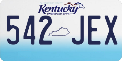 KY license plate 542JEX