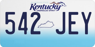 KY license plate 542JEY