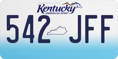 KY license plate 542JFF