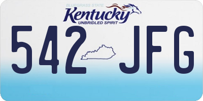 KY license plate 542JFG