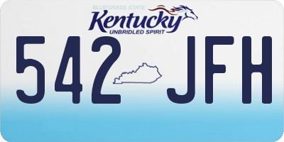 KY license plate 542JFH