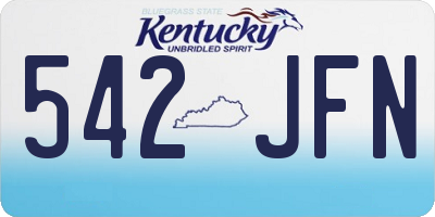 KY license plate 542JFN