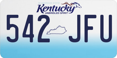 KY license plate 542JFU