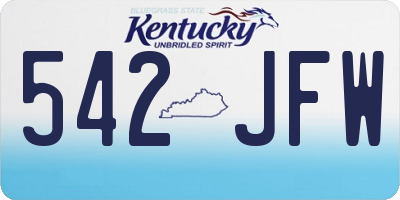 KY license plate 542JFW