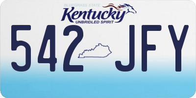 KY license plate 542JFY