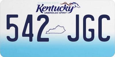 KY license plate 542JGC