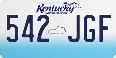 KY license plate 542JGF