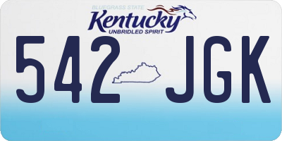 KY license plate 542JGK