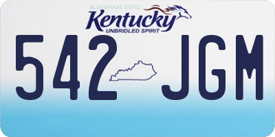 KY license plate 542JGM