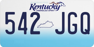 KY license plate 542JGQ