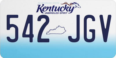KY license plate 542JGV