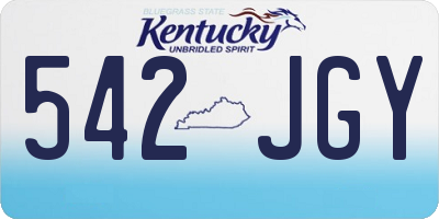 KY license plate 542JGY