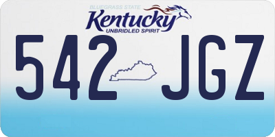 KY license plate 542JGZ
