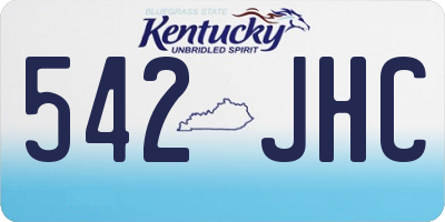 KY license plate 542JHC
