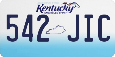 KY license plate 542JIC