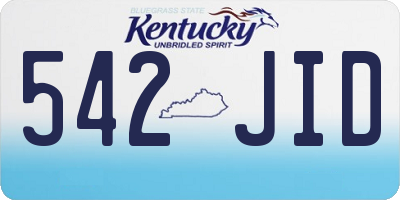 KY license plate 542JID