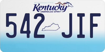 KY license plate 542JIF
