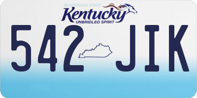 KY license plate 542JIK