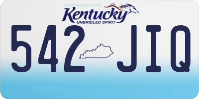 KY license plate 542JIQ