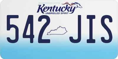 KY license plate 542JIS