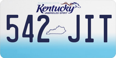 KY license plate 542JIT
