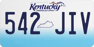 KY license plate 542JIV