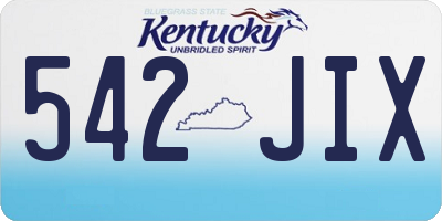 KY license plate 542JIX