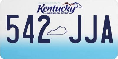 KY license plate 542JJA