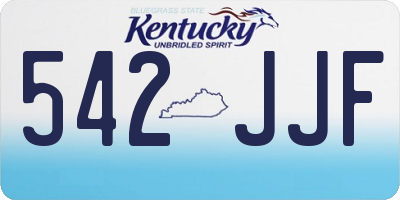 KY license plate 542JJF