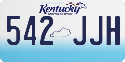 KY license plate 542JJH