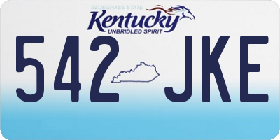 KY license plate 542JKE