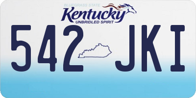 KY license plate 542JKI
