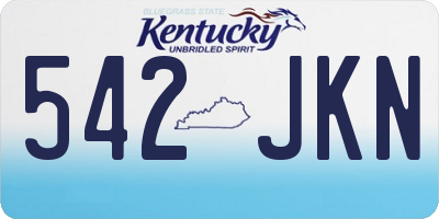 KY license plate 542JKN