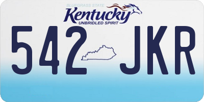 KY license plate 542JKR