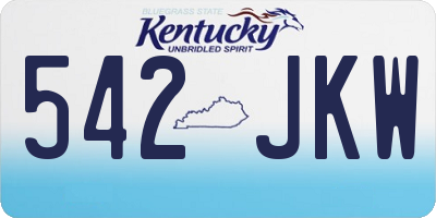 KY license plate 542JKW