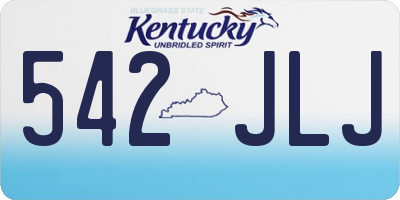 KY license plate 542JLJ