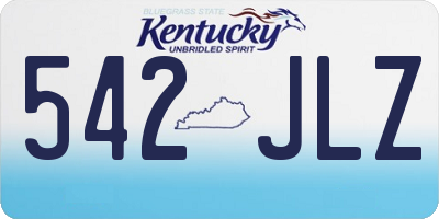 KY license plate 542JLZ