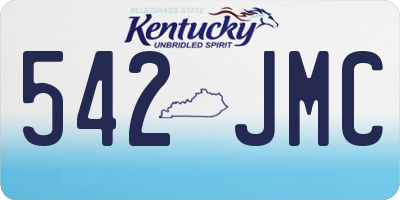 KY license plate 542JMC