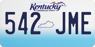 KY license plate 542JME