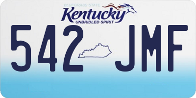 KY license plate 542JMF