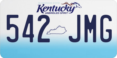 KY license plate 542JMG