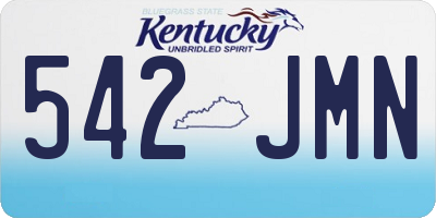 KY license plate 542JMN