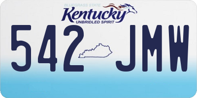 KY license plate 542JMW