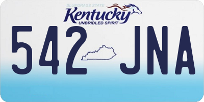 KY license plate 542JNA