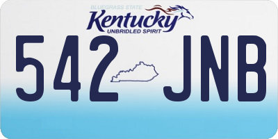 KY license plate 542JNB