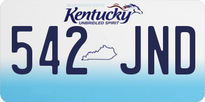 KY license plate 542JND