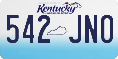 KY license plate 542JNO