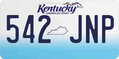 KY license plate 542JNP