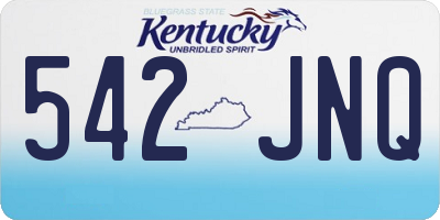 KY license plate 542JNQ