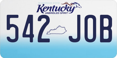 KY license plate 542JOB